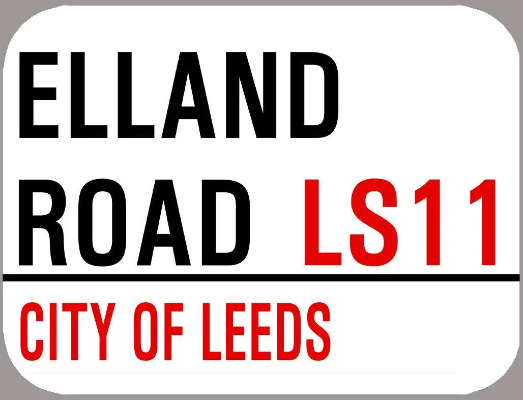 TNND Leeds Elland Road Metal Street Sign Use لوحة معدنية لوحة معدنية من الألومنيوم مقاس 8 × 12 بوصة #1