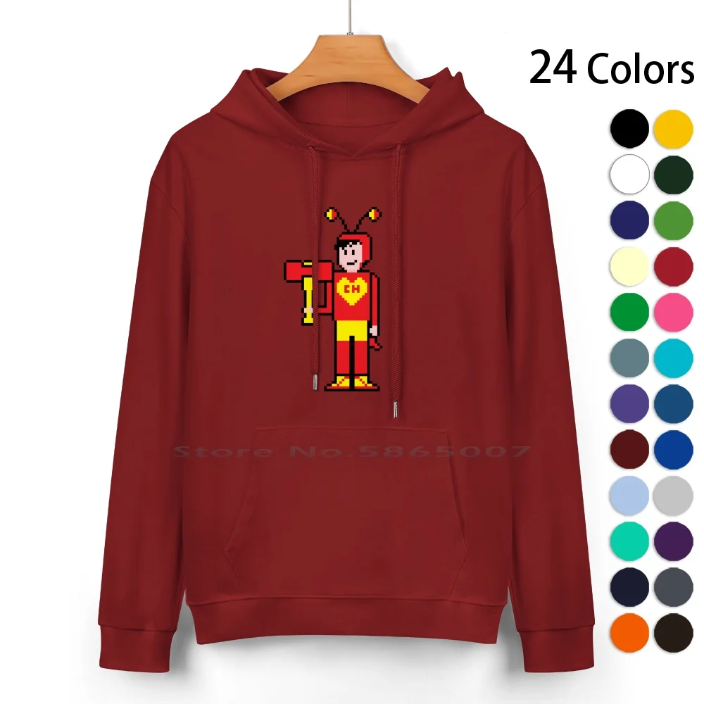 8bit El Chapulín Colorado Pure Cotton Hoodie Sweater 24 Colors El Chavo Del Ocho Chavo Del 8 Chespirito Mexican Mexico Mejico