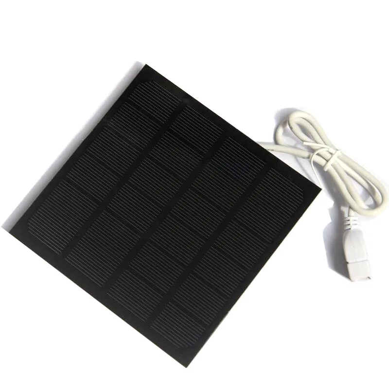2 Вт 6 В USB-порт, зарядное устройство для солнечной панели, 115*115 мм, ПЭТ-солнечная пластина для сотового телефона, зарядное устройство для мобильного телефона, 2 шт./лот
