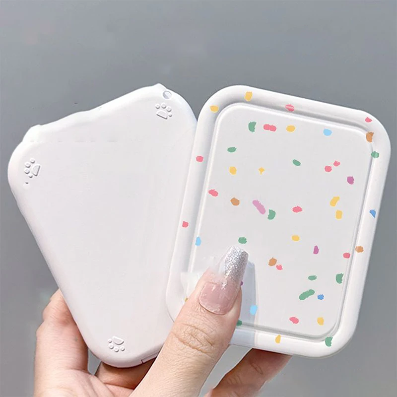 Mini specchio per trucco pieghevole con fuochi d'artificio colorati con pettine portatile carino per mini specchio per trucco portatile da donna