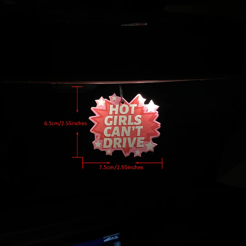 Fragancia de pera inglesa y fresas (tendencia internacional) Frases divertidas y originales como "Niña picante que no puede conducir los coches rosados", Ambientador para el armario, Perfume, decoración del espejo retrovisor, fragancia natural para purificar el aire