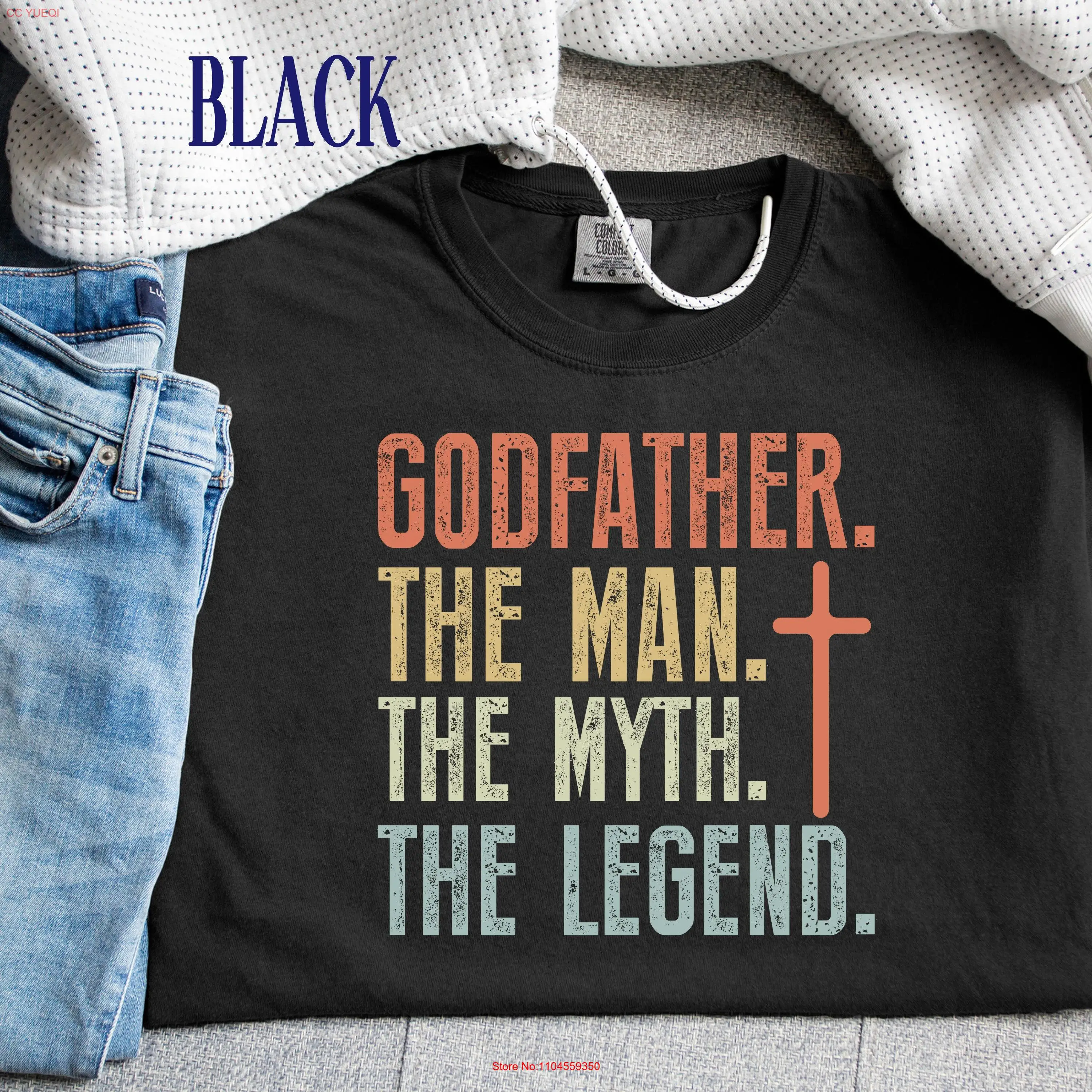 Godfather The Legend Comfort Colors T Shirt Proposal Crewneck Birthday for Men Best Dad Father's Day