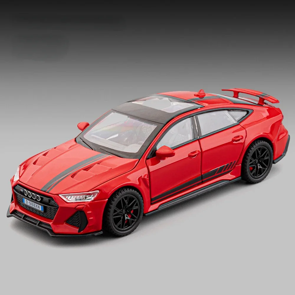 1:32 Audi RS7 Miniature Toy Model Cars Alloy Diecast Sports Car Sound Light Doors Opened Pull Back Birthday Presents for Kids