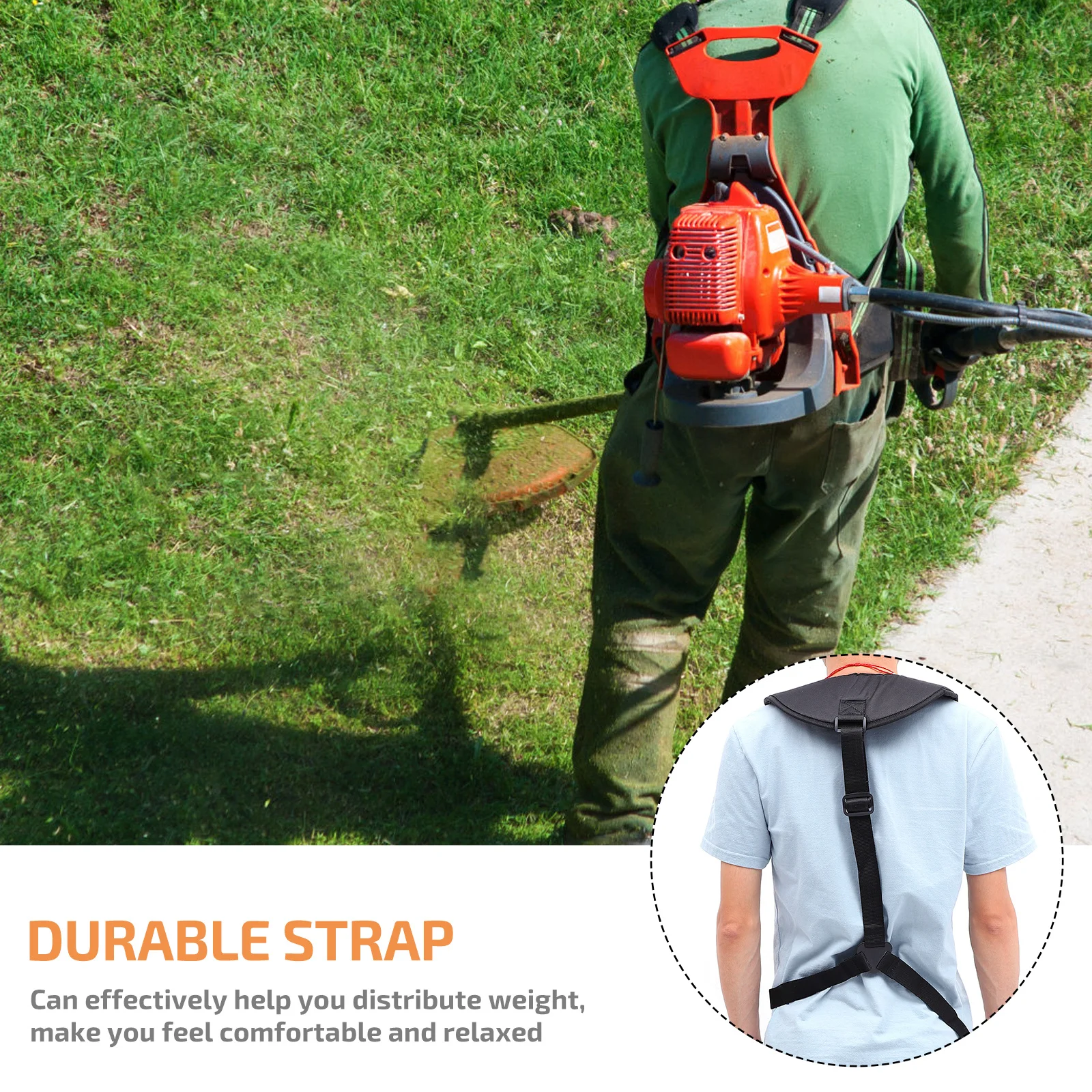 

Double Shoulder Padded Harness for Brush Trimmer Cloth Lawn Mower Durable Adjustable Gardening Tool Accessory Practical