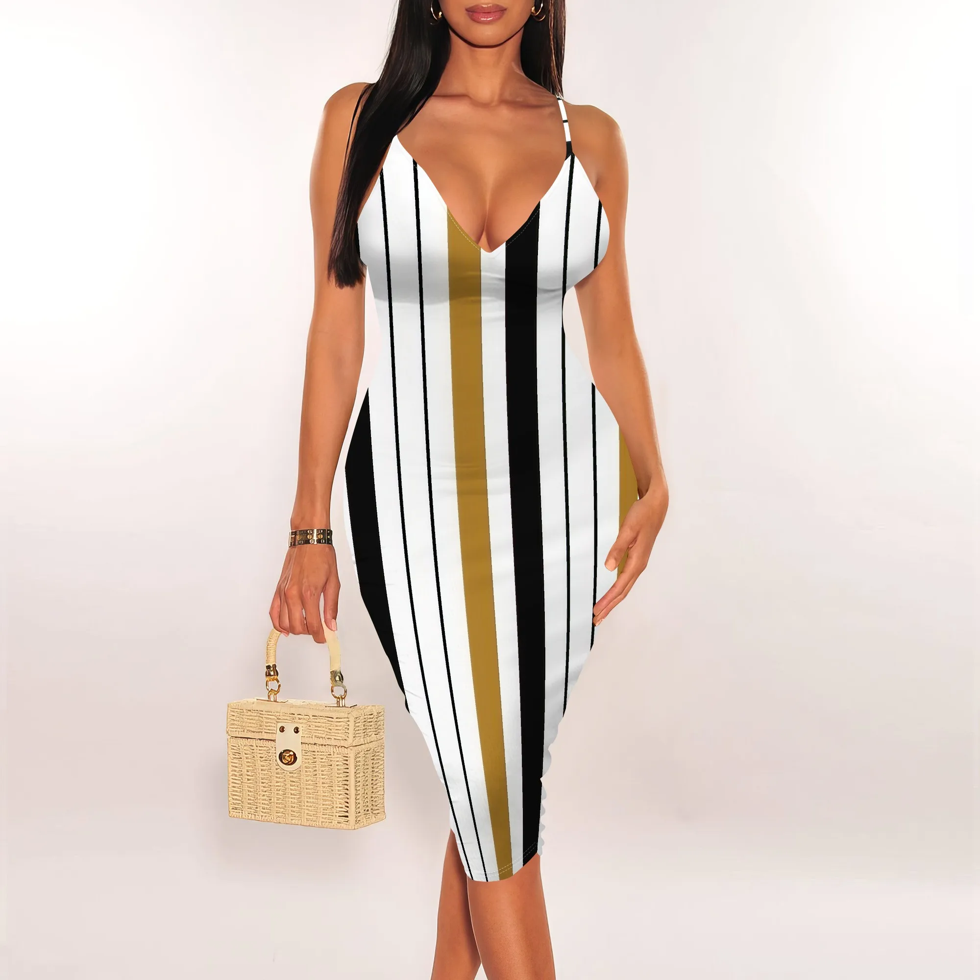

Womens Fashion Sleeveless Loose Sexy Slip Dress Vacation Dresses Scoop V Neck Dress Print Sleeveless Casual Dress