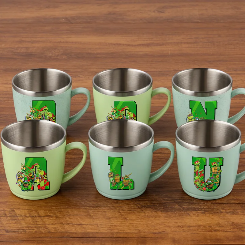 Teenage Mutant Ninja Turtles 304 Stainless Steel Rinse Cup Portable Toothbrushing Mug Printed Drinking Glass Cute Mouthwash Cups