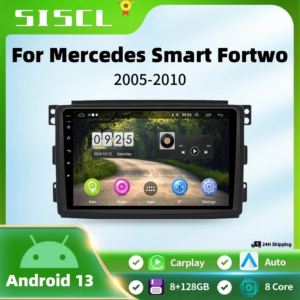 

For Mercedes Benz Smart Fortwo 2006 - 2015 Android Car Radio Multimedia Player Carplay Navigation GPS Touch Screen Auto Stereo