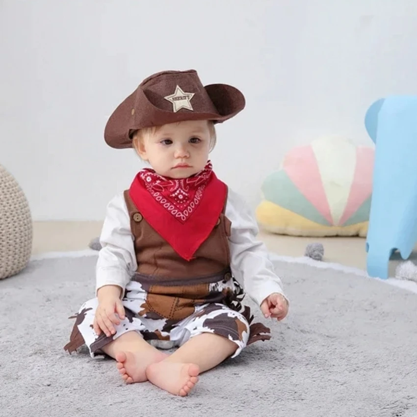 Cowboy Cow Boy Costume Rompers for Baby Boys Toddler Infant Halloween Christmas Birthday Party Cosplay Fancy Dress baby clothes