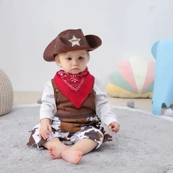 Costume de Cowboy pour Bébé Garçon, Barboteuse d'Halloween, de Noël, de ixd'Anniversaire, Cosplay, Robe de Barrage