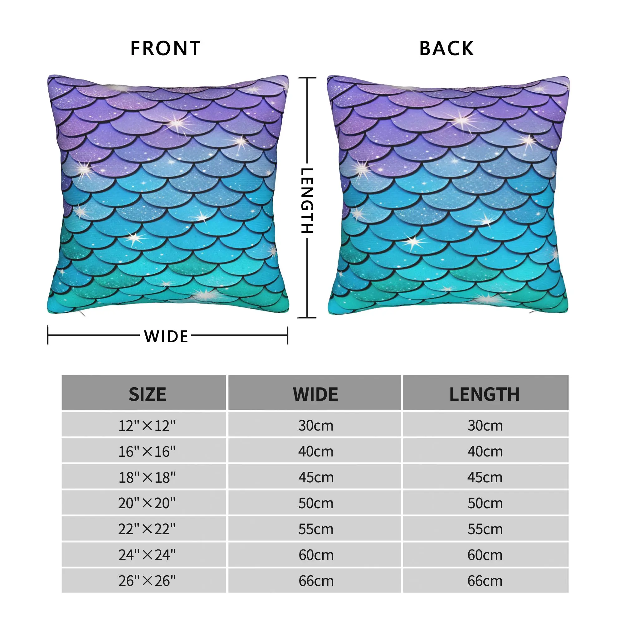 Glitter Mermaid Scale Gradient Pillow Case  Soft Pillow Cover Novelty Pillowcases For Sofa Home Decor