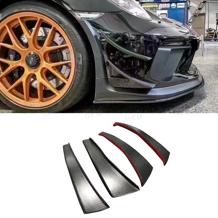 

For Porsche 911 991.2 GT3 Style Front Canard Dry Carbon Fiber Front Bumper Side Canards Splitter Trims Body Car Accessories