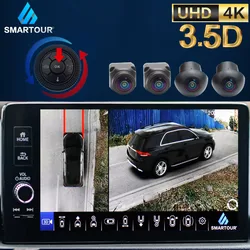 Smartour Car AHD 3.5D 360 Degree Surround View System Driving With Bird View System 1080P 4K Night Vision 4 Car DVR For SUV