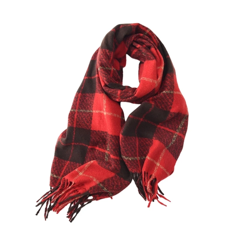 estilo outono cachecol quente macio cobertor clássico borlas xadrez cachecóis
