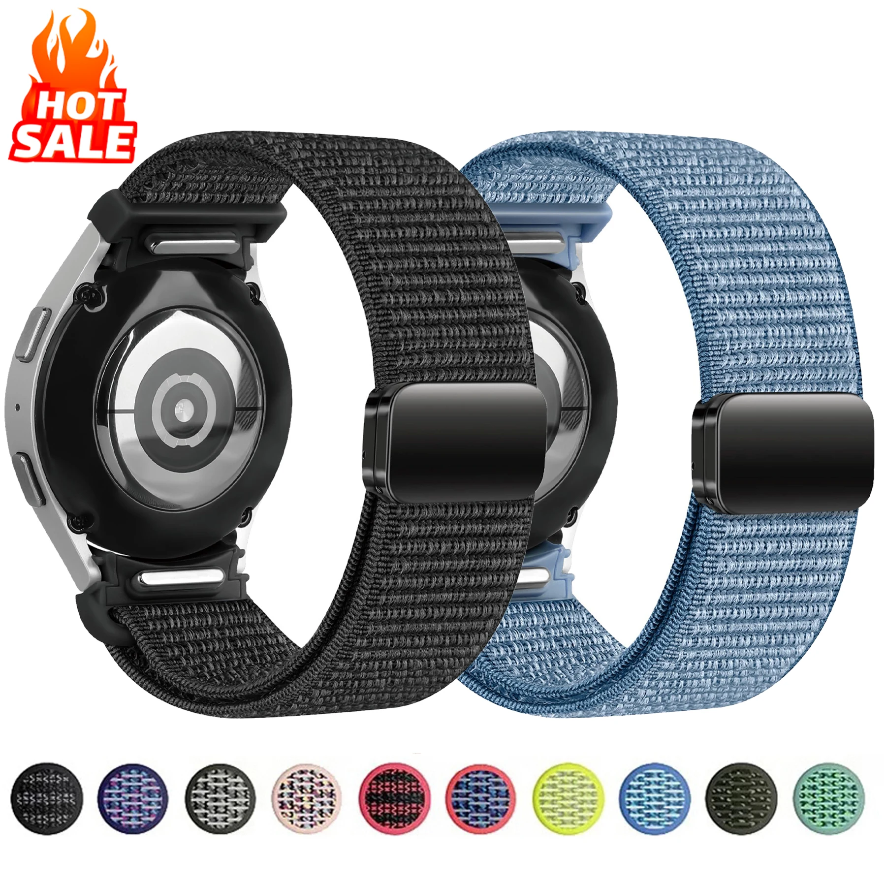 

Nylon Loop Band For Samsung Galaxy Watch 7 6 4 5 44mm 40mm/FE/pro 45mm No gaps Magnetic Bracelet Watch6 Classic 47mm 43mm Strap