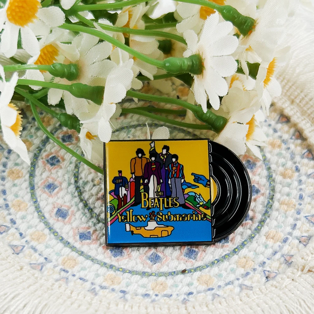 Rock Band Music Album Cover Enamel Pin Vinyl Record Brooch Animation Movie Band Peripheral Fan Gift Collection