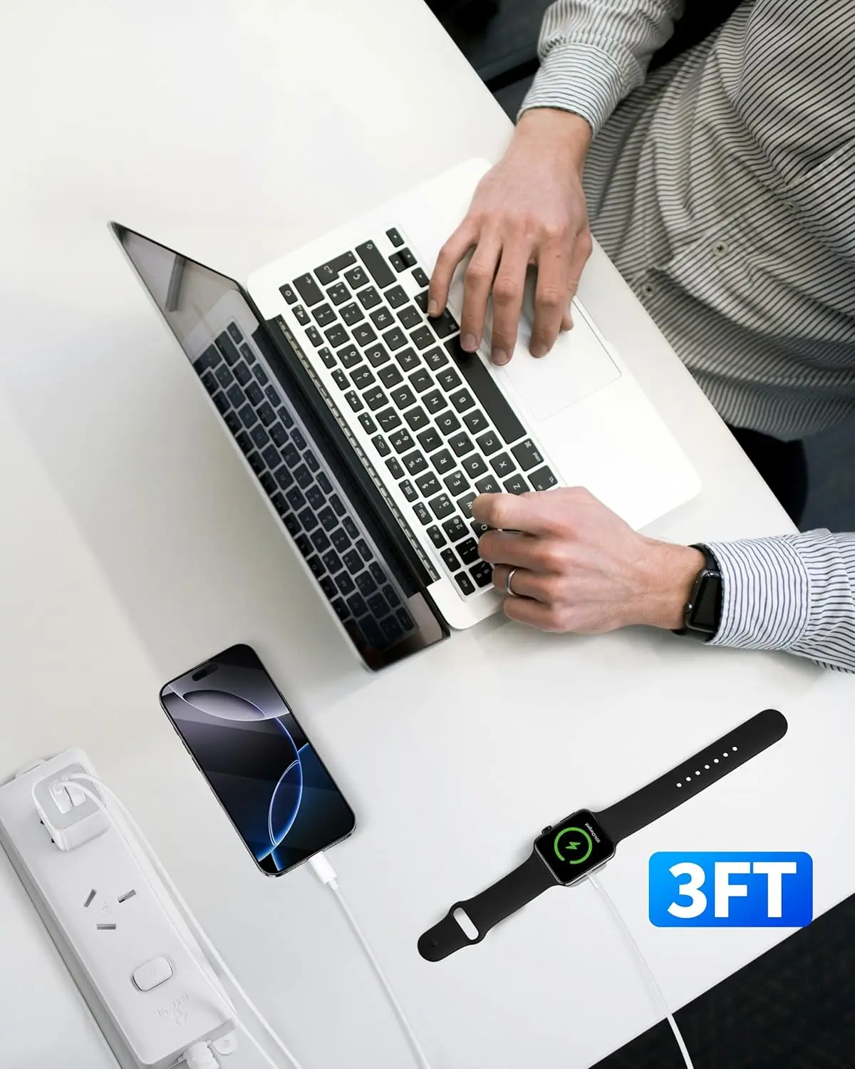 TIMESS 2 Stück Magnetisches USB A TYPE-C Uhrenladegerät für iPhone Watch Series Ultra 11 10 9 8 7 6 5 Ladekabel für IWatch 4 3 2 – Detail 4