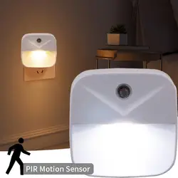 LED Night Light EU US Plug In Smart Motion Sensor Light Mini Night Lamp For Children Room Bedroom Decoration Lights Lighting