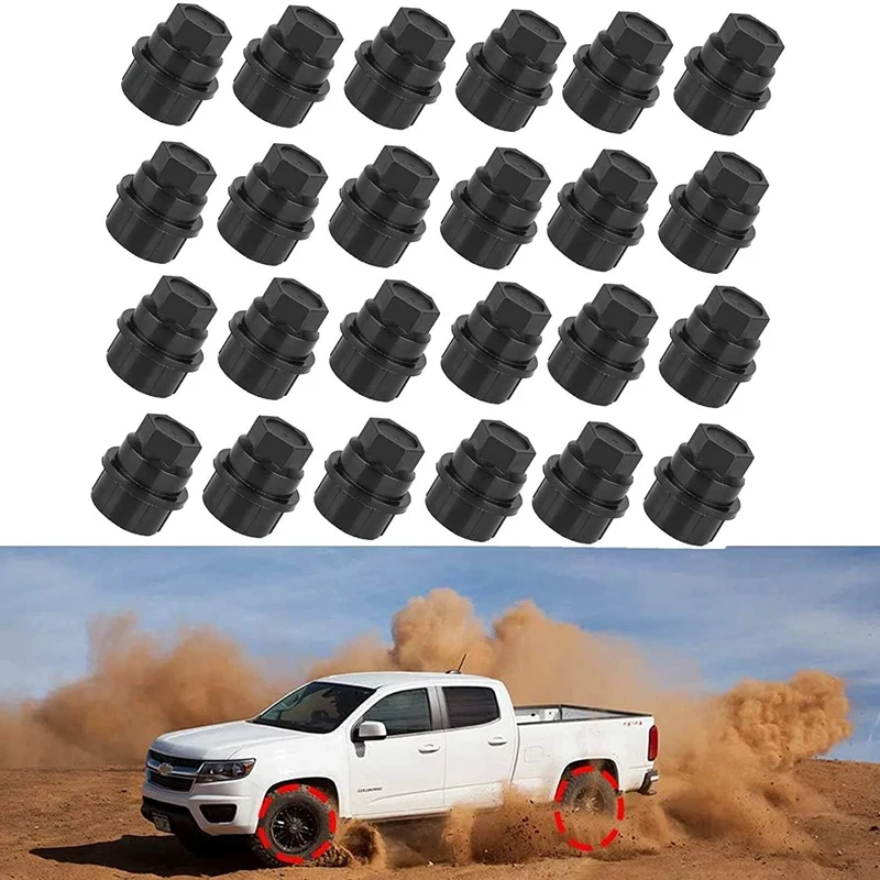 24Pcs Lug Nut Cap Covers For Chevrolet For GMC 1500 2500 Full Siize Truck Replace 15646250 6116071 711025 99956 999561