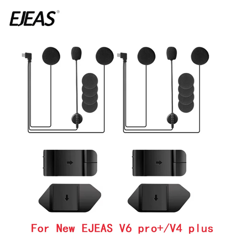 EJEAS V6 Pro+ V4 Plus Motorcycle Helmet Intercom Headset Earphone With Microphone Double-Sided Tape Base Mounting Clip 