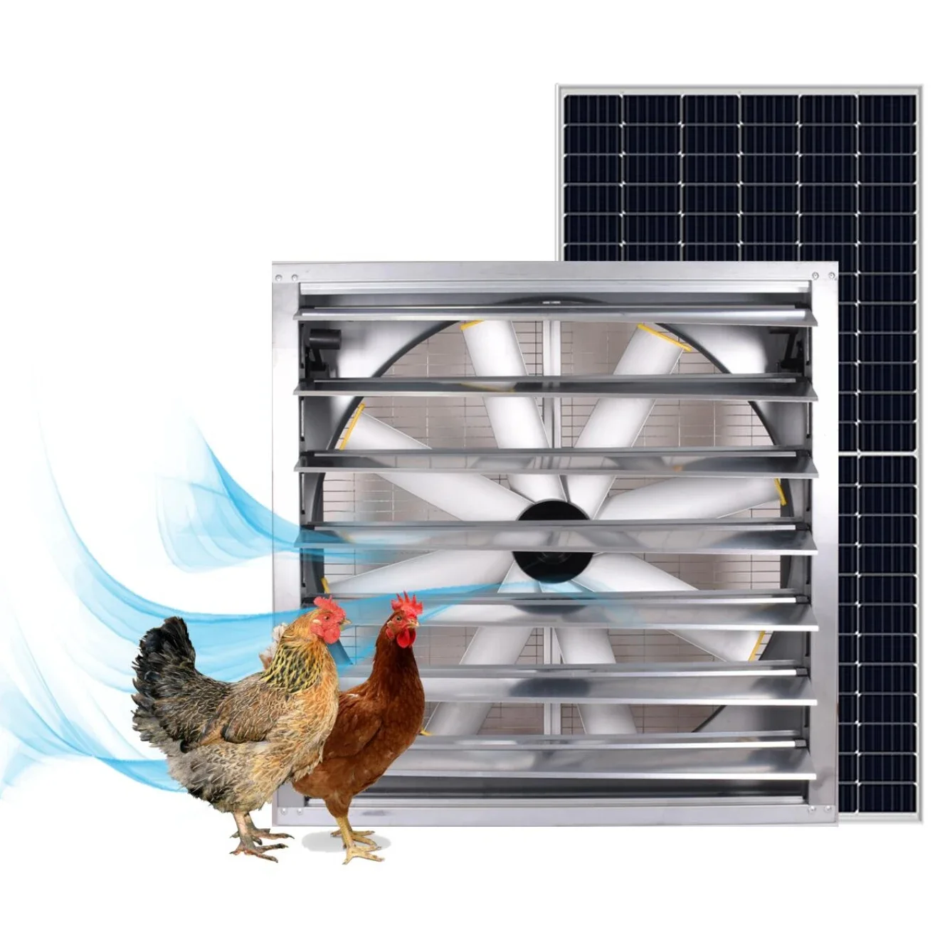 

poultry farm fan for 440W 48 inch large solar powered ventilation fans for dairy chicken pig farm