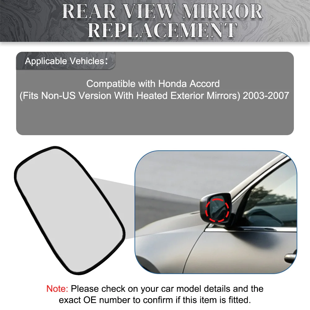 For Honda Accord  2003 2004 2005 2006 2007 Heated Side Door Wing Rearview Mirror Glass Left /Right 76253-SDC-N01 76203-SDC-N01