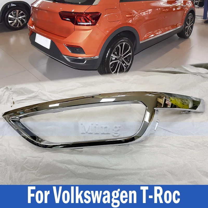 Car Rear Exhaust Muffler Tail Throat Pipe Cover Trim Tail Throat Trim Frame For Volkswagen T-Roc Tail Pipe Frame Cover