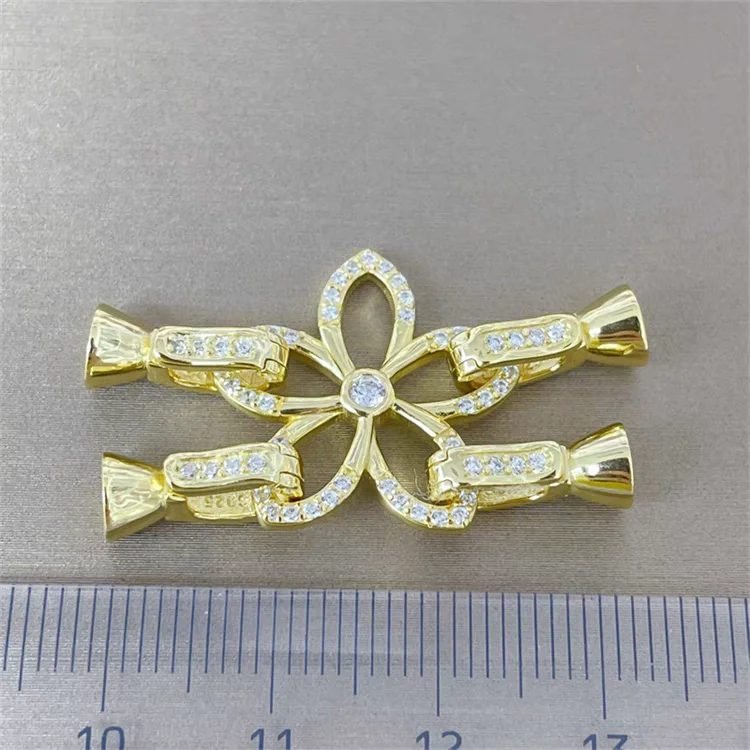 925 Sterling Silver Wholesale Necklace Bracelet Clasps and Hooks Jewelry Accessory Parts Settings for 8-9mm Pearls 3pcs/lot