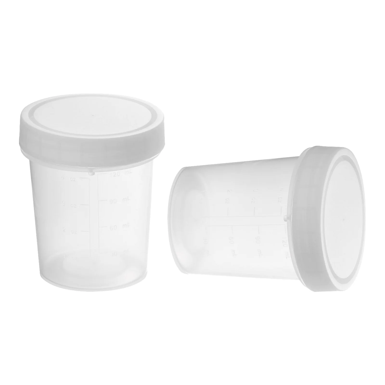 

2Pcs Plastic Specimen Containers 120ml Leak-Proof Urine Cups for Pathology Histology Cytology Sample Prep Reagent Pre-Filling