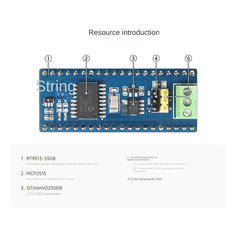 Waveshare-Placa de expansión Pico CAN para Raspberry Pi Pico Series, interfaz SPI, comunicación de larga distancia, Kits de placa de expansión