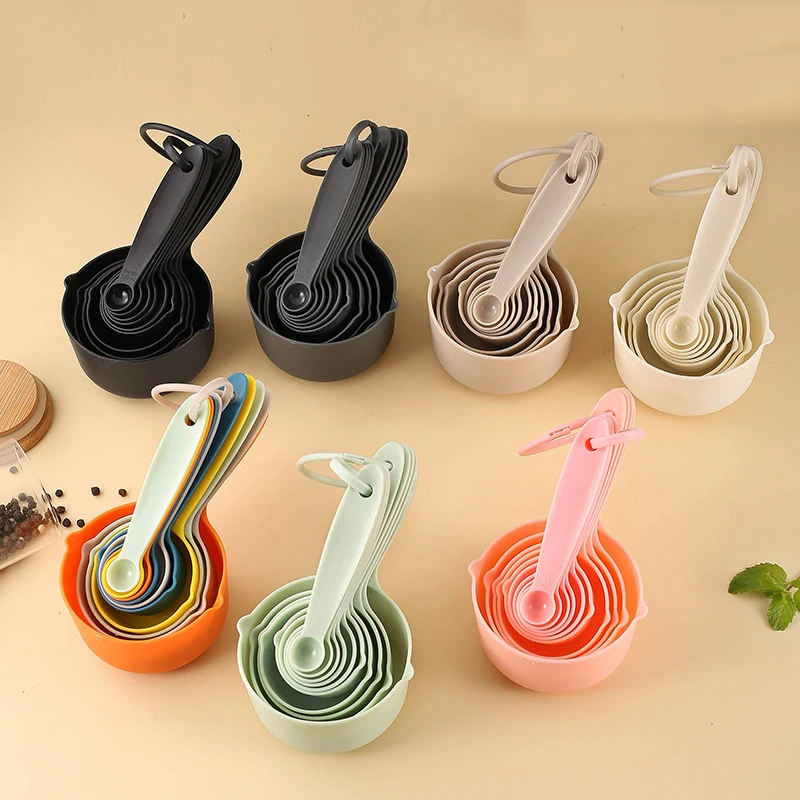 Portable Colorful Measuring Cup Measuring Spoon 5-piece Set With Graduated PP Measuring Spoon Baking Powder Measuring Spoon Set