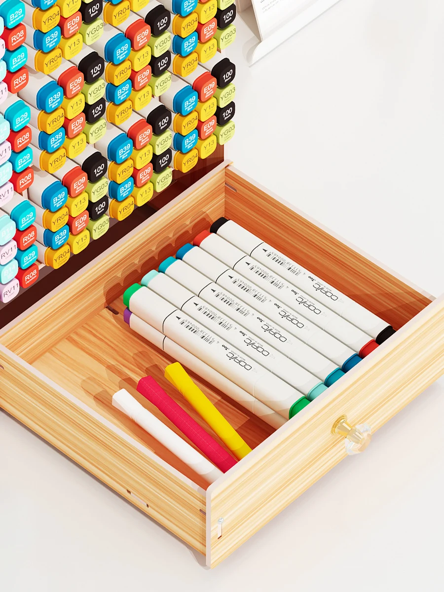 Imagem -02 - Grande Capacidade Mark Pen Storage Box Pen Container Escova Inserido Obliquamente Desk Holder For Kindergarten Alunos do Ensino Primário