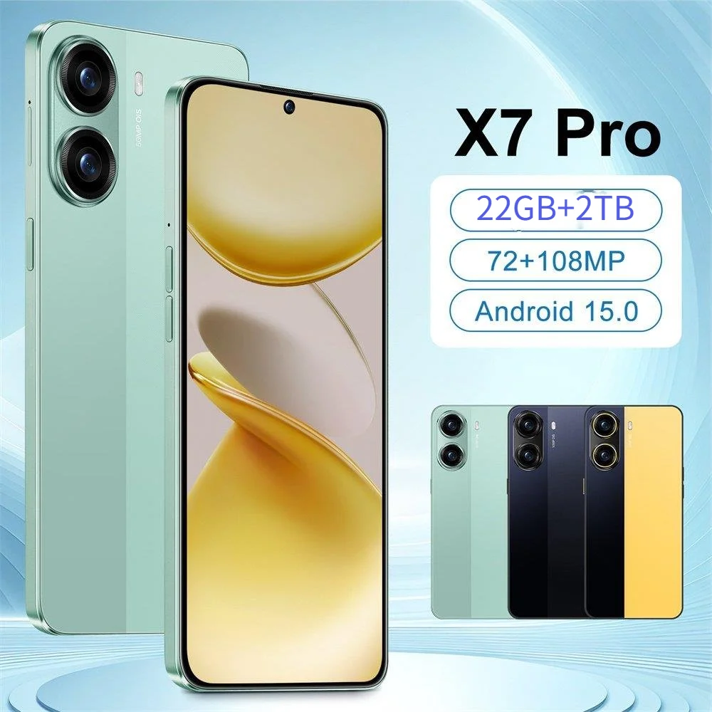 2026 X7 Pro الأصلي 7.0 HD الإصدار العالمي الذكية رخيصة 5G بطاقة مزدوجة 22GB + 2TB أندرويد 7800mAh وظيفة التعرف على الوجه #1