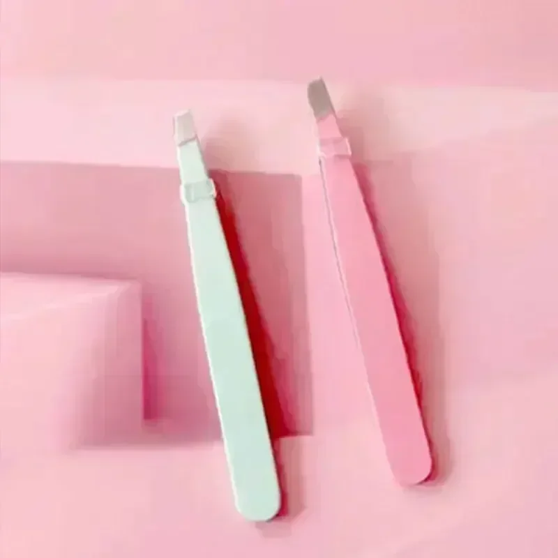 4pcs Debris and Ingrown Hair Removal Leather Casing-Facial Eyebrow Tweezers, Stainless Steel Eyebrow Tweezers with Hair