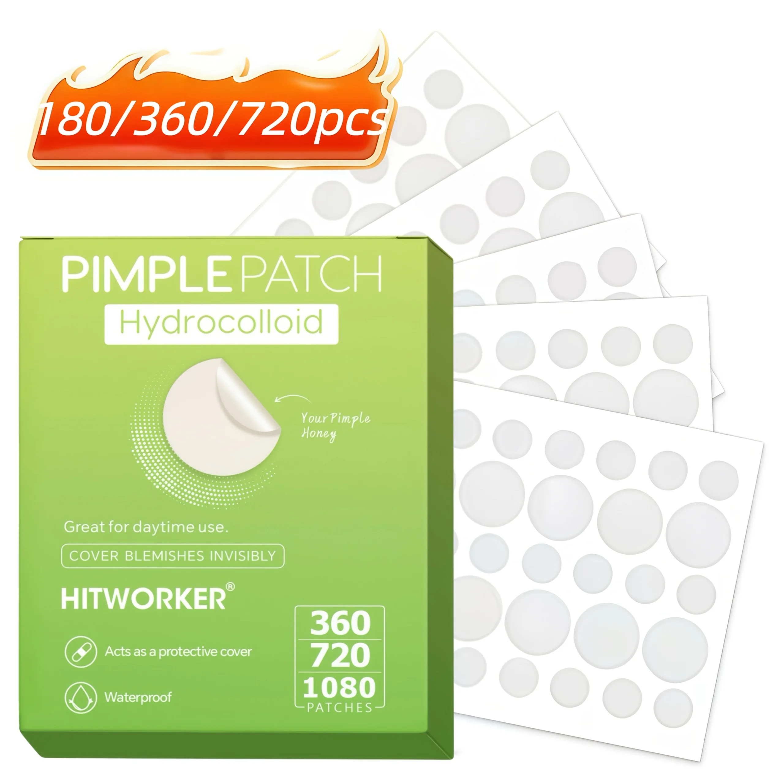 pcs Face Spot Patches, Thin Invisible-Look Hydrocolloid Stickers, Blemish Cover Dots for Daily Use