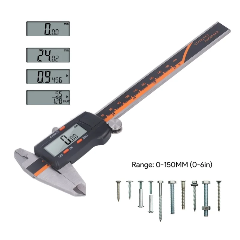 

Digital Display Caliper Stainless Steel Electronic Caliper Measuring Tool For Diameter Depth