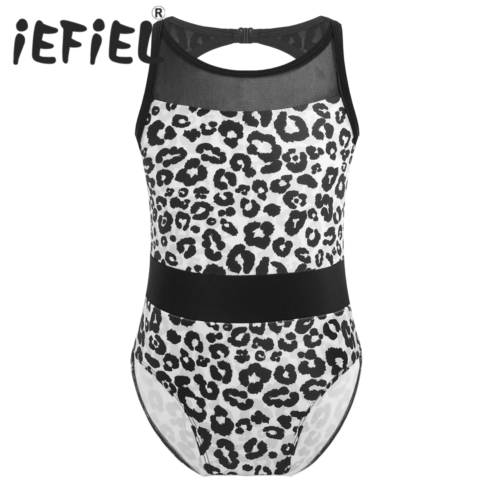 

Kids Girls Leopard Print Ballet Dance Leotard Sports Gymnastics Workot Bodysuit Children Stage Performance Dance Jumpsuit Romper