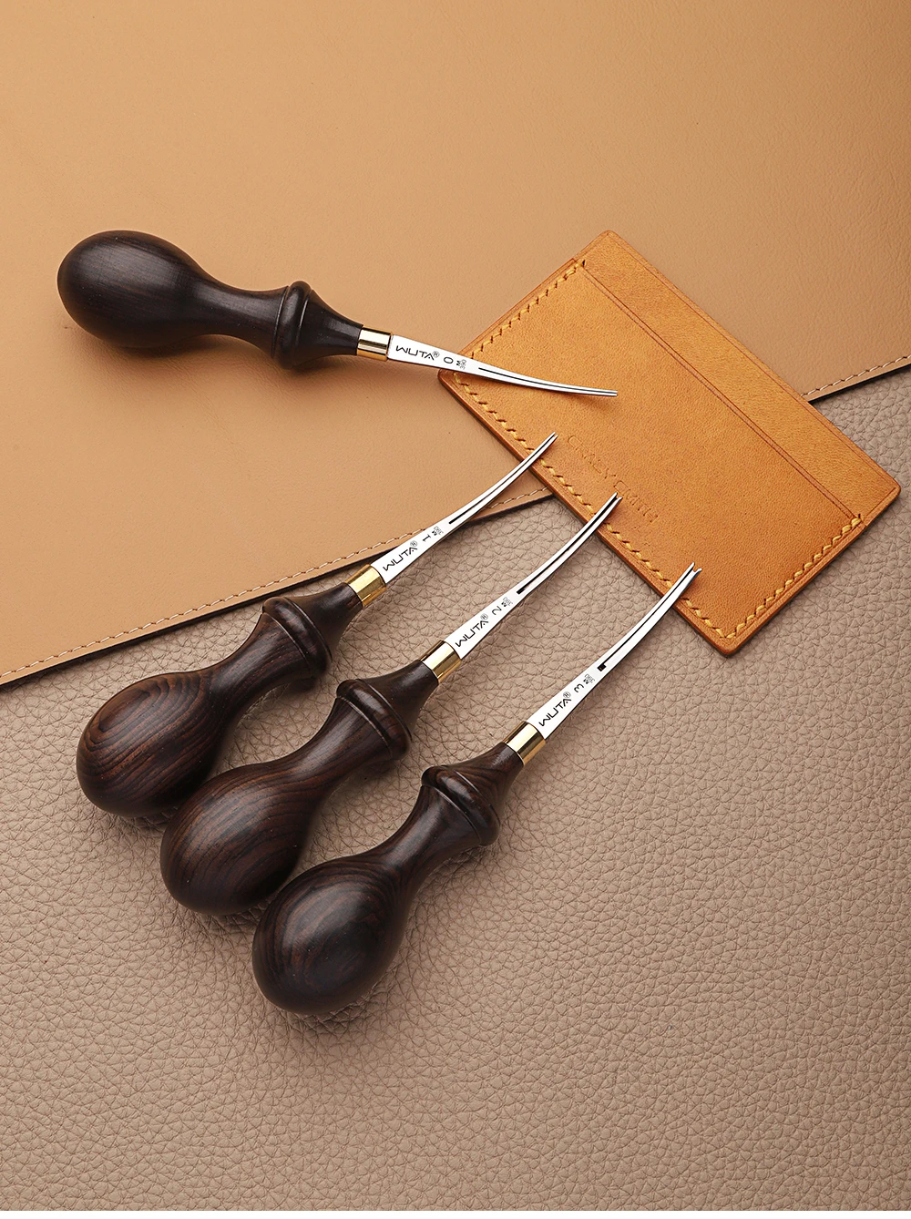WUTA 1PC Leather Edge Beveler PRO Skiving Craft Work M390 / DC53 Steel Ebony Handle Cutter Edger Creaser Skiver Leather Tools