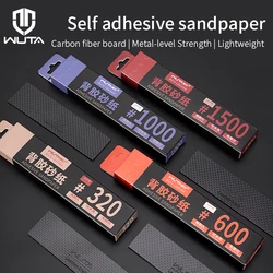 WUTA 30Pcs 320 600 1000 1500 Grinding Sandpaper Sheets Carbon Fiber Board Set Self Adhesive Sticky for Leather, Wood, Metal