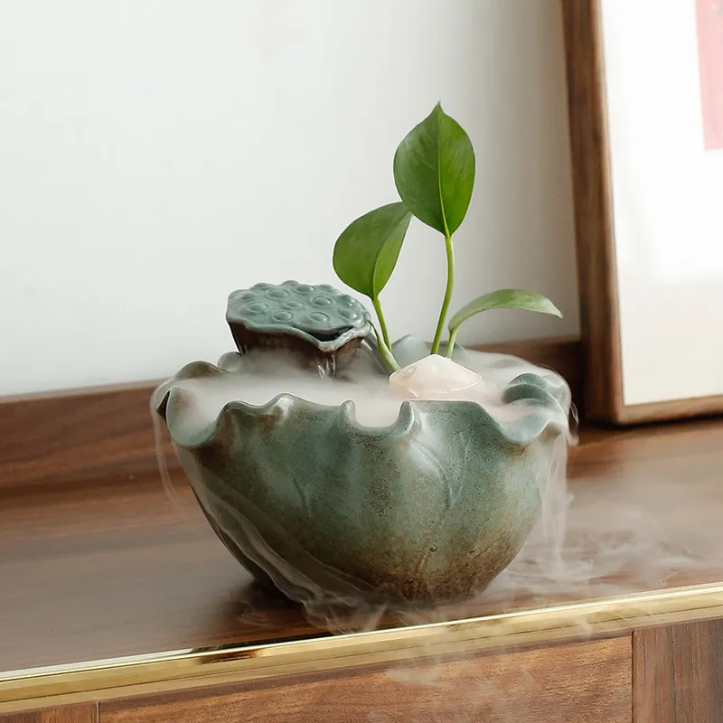 For Circulating water flow lucky ornament living room office coffee table desktop atomizing humidifier