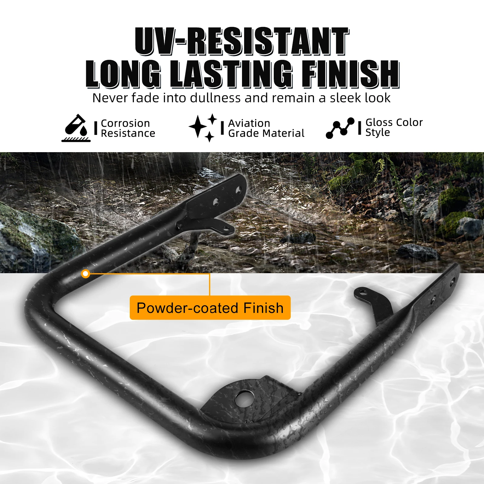 

NICECNC Q235 Carbon Steel ATV Rear Grab Bar For Yamaha YFZ450R YFZ450R SE 2009-2023 YFZ450X 2010-2011 Replace 18P-2845R-20-00