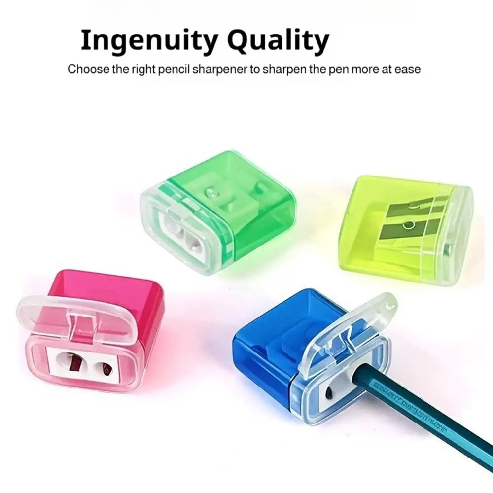 Handheld Pencil Sharpener Plastic Lid Pencil Sharpener Compact Pencil Sharpener Vibrant For Students Home Backpack S7H6