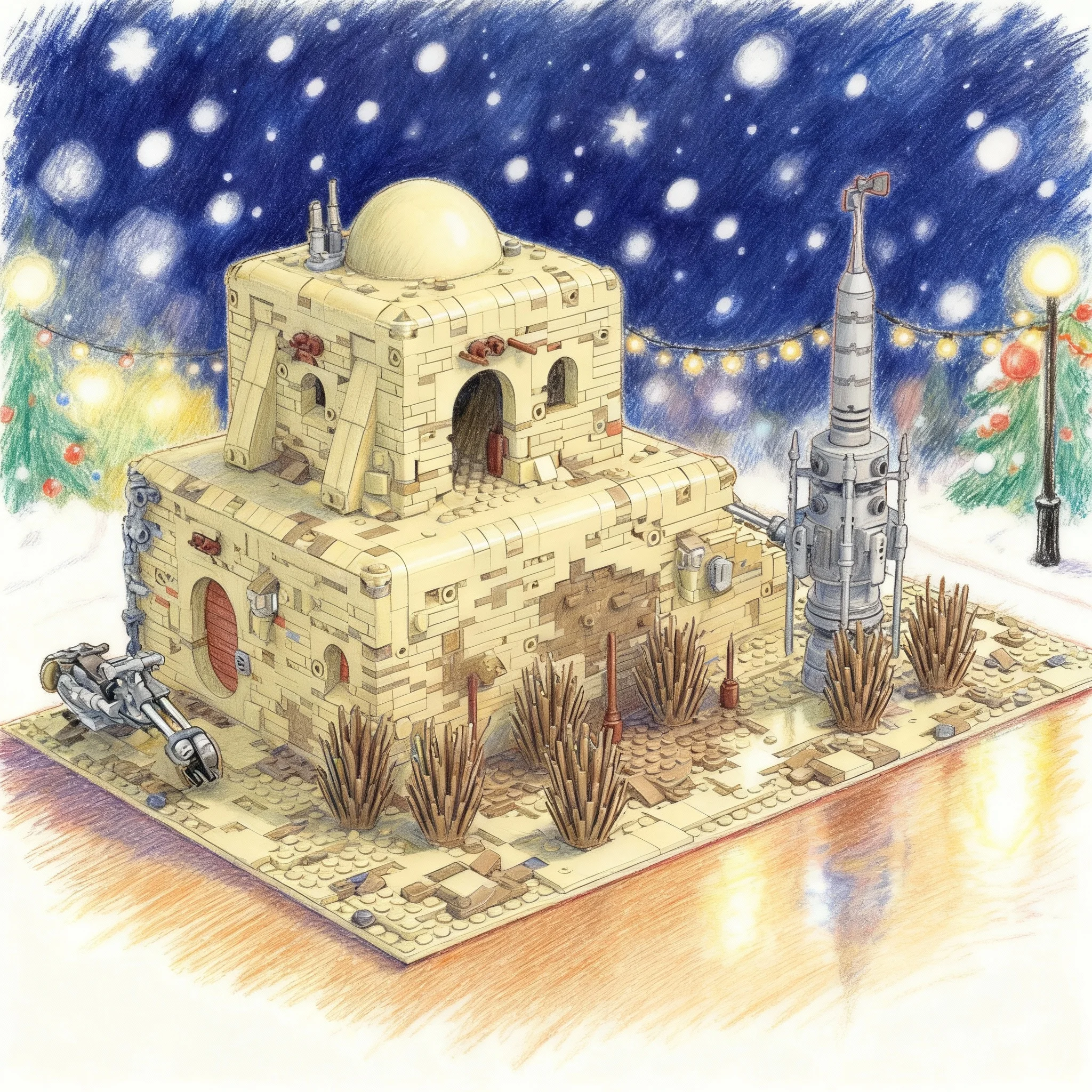 1805 pz MOC SW Casa di Tatooine Modello di Battaglia Stellare Blocchi da Costruzione Giocattolo Regali di Natale Costruzione Assemblaggio Fai da Te Educazione Creativa