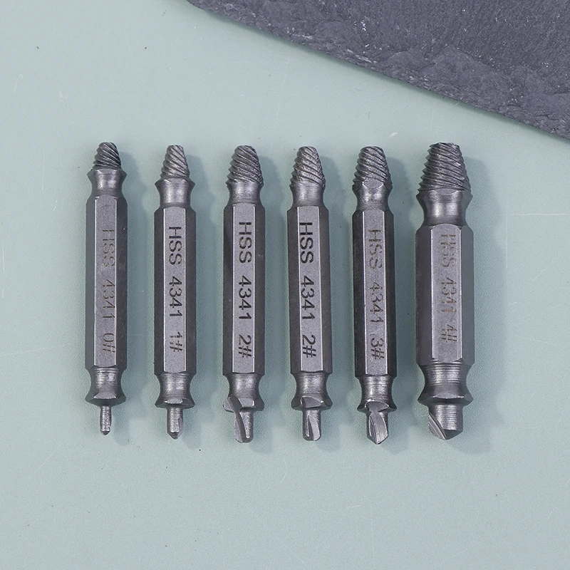 Damaged Screw Extractor Broken Bolt Stripped Set Double Head Tool Easy Out Removal Disassemble Stud Slip Teeth Demolish Remover