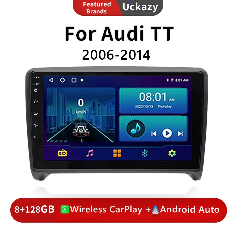 

Car Radio Android 13 For AUDI TT MK2 8J 2006-2014 Stereo Multimedia Audio Video Head unit GPS Navigation Wireless Carplay