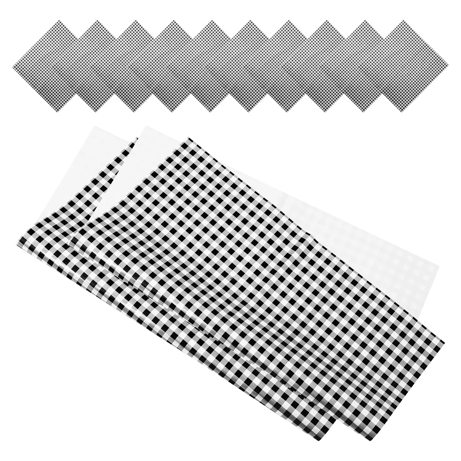 

20Pcs 58cm Black White Checkered Flower Wrapping Paper Elegant Bouquet Packaging Wedding Birthday Shower Plaid Tissue Paper