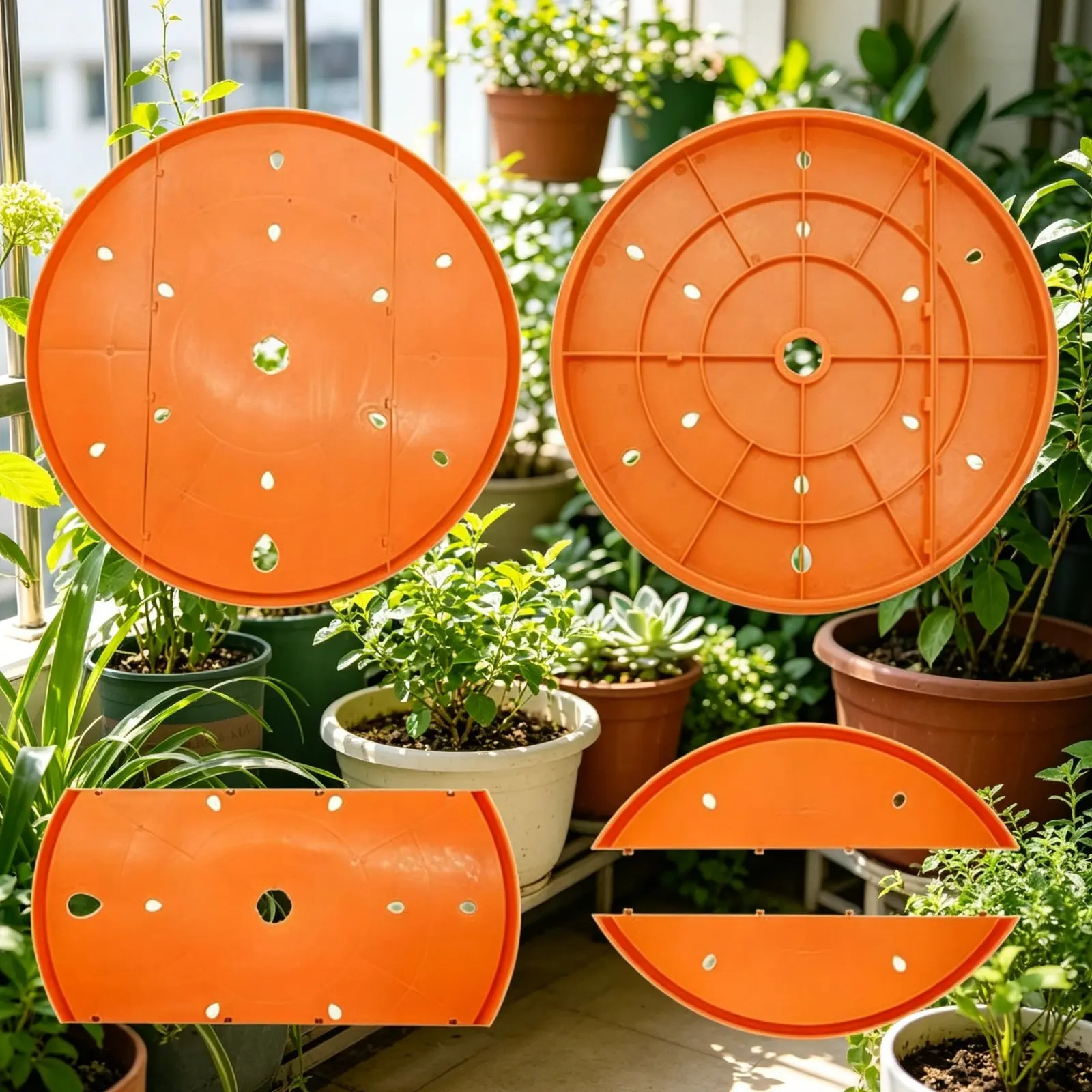 Flower Pot Drainage Liner Prevents Root Decay Pot Drainage Insert Gardening Supply Assemblable for Gardeners, Balcony, Patio view 5