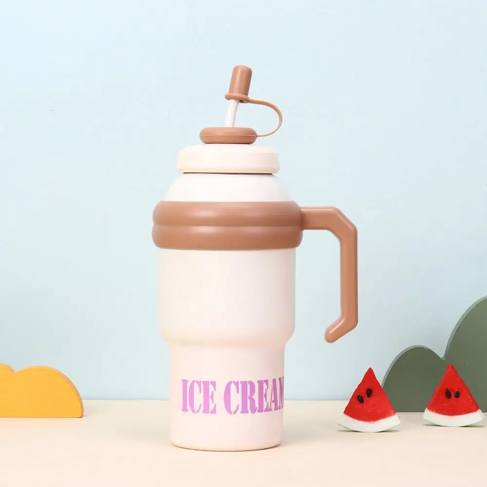 

Durable 1000ML Thermal Water Bottle With Straw 316 Stainless Steel Vacuum Cup Portable With Handle Drinkware Office Workers