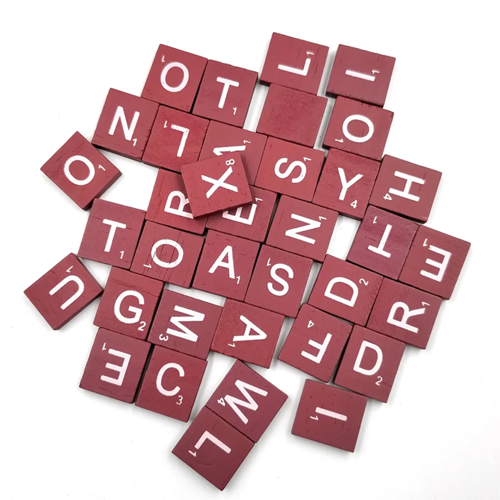 100pcs 26 Letters Alphabet Puzzle Wooden Blocks Natural Wood Chips Diy Crafts Kids Learning Baby Wood Cubes Decor Game Jigsaw