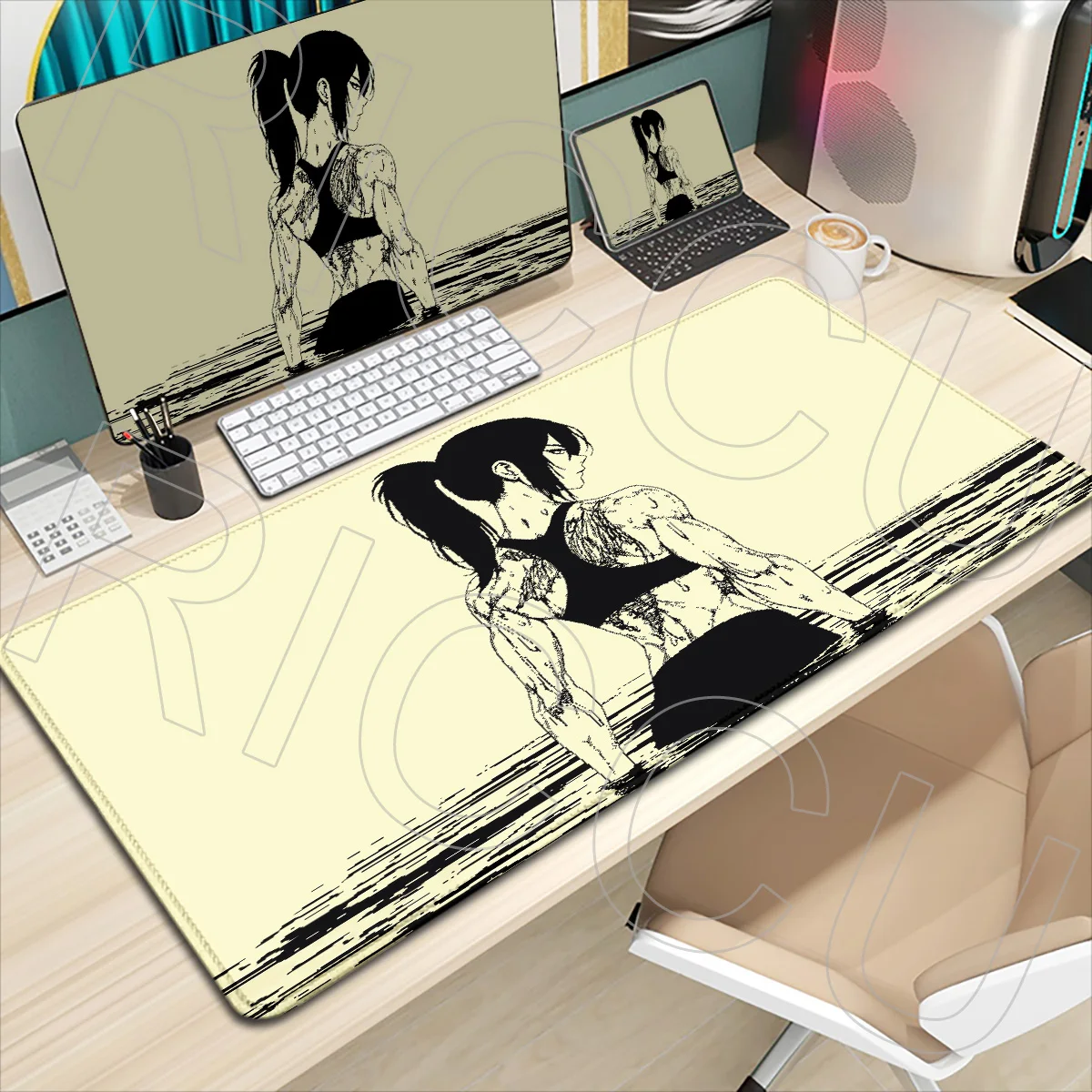 

HD printing Anime Girl Mouse Pad XXL Black White Cool Mousepad Keyboard Pad Office PC Accessories XXL Desk Mat E-Sports Carpet