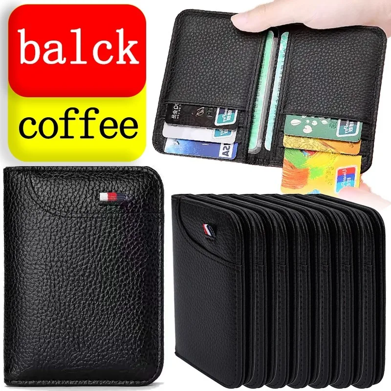 

Men Bank Card Wallet Black Small Cash Purse Coffee Portable Coin Pouch Lightweight Thin Card ID Holders Outdoor Carry Pocketbook